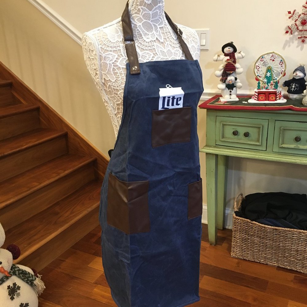 Miller Lite Beer Waxed Canvas Grilling Apron